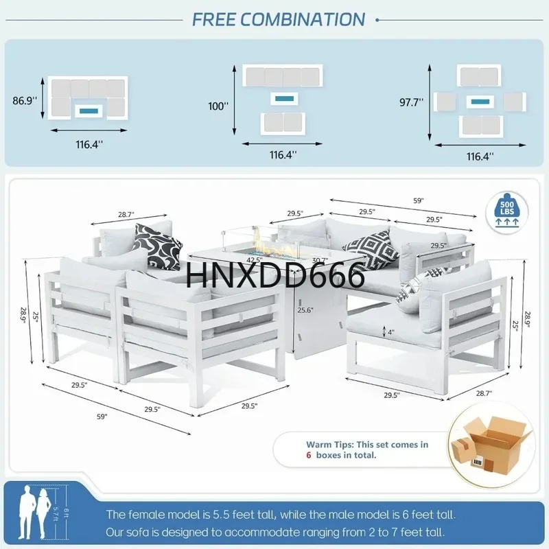 7-Piece Aluminum Outdoor Patio - Outdoor Furniture Fire Pit Set review and price