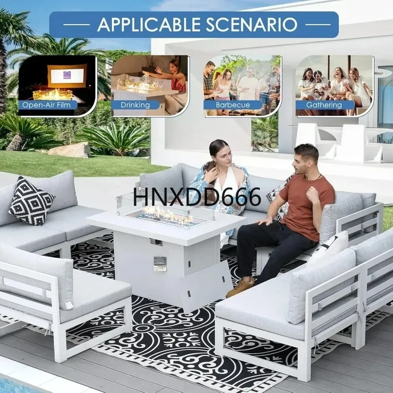 7-Piece Aluminum Outdoor Patio - Outdoor Furniture Fire Pit Set review and price
