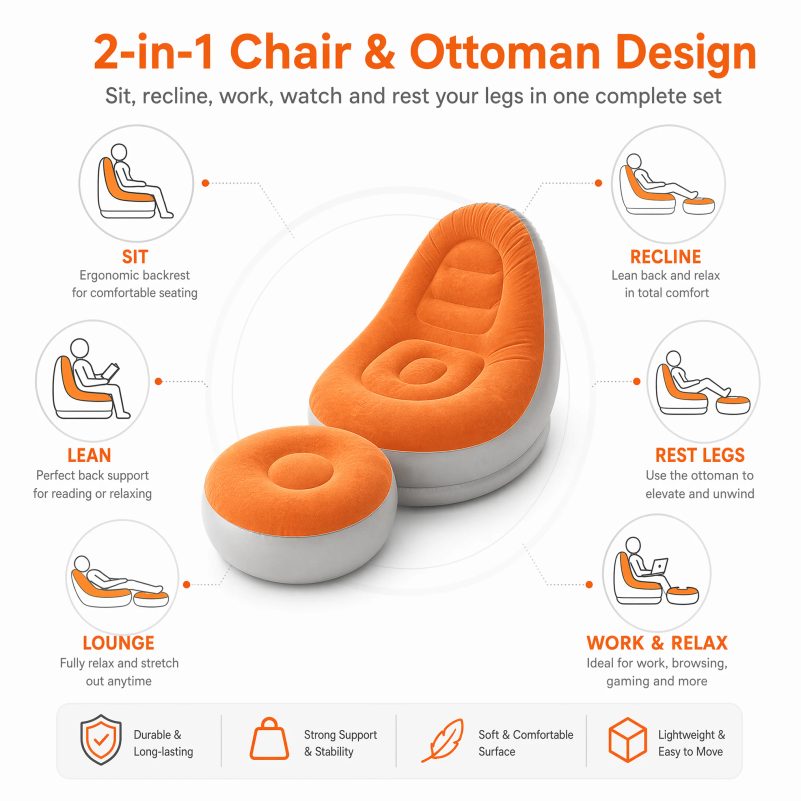 Flocking Inflatable Lazy Sofa  - Outdoor Furniture Bali review and price