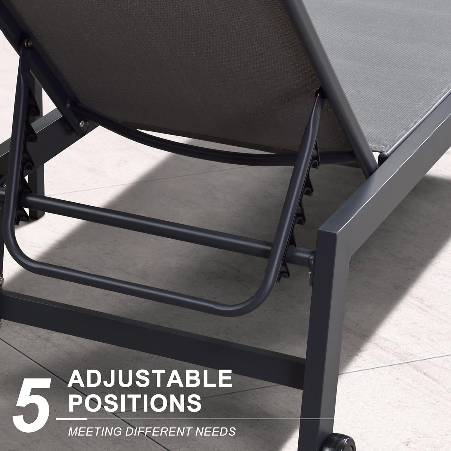 Wide Patio Lounge Chair 2 Set  - Outdoor Furniture Grey review and price