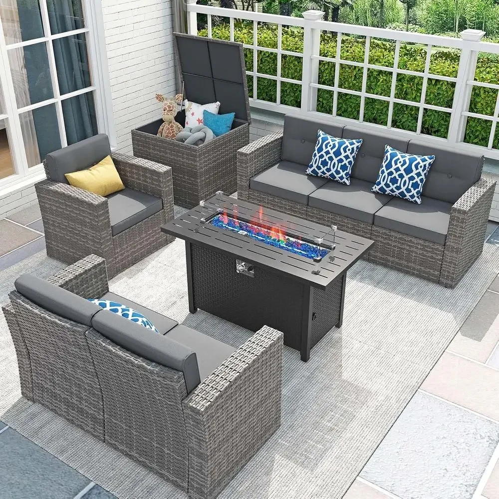 8-Piece Patio Furniture Set wi - Outdoor Furniture Fire Pit Set review and price