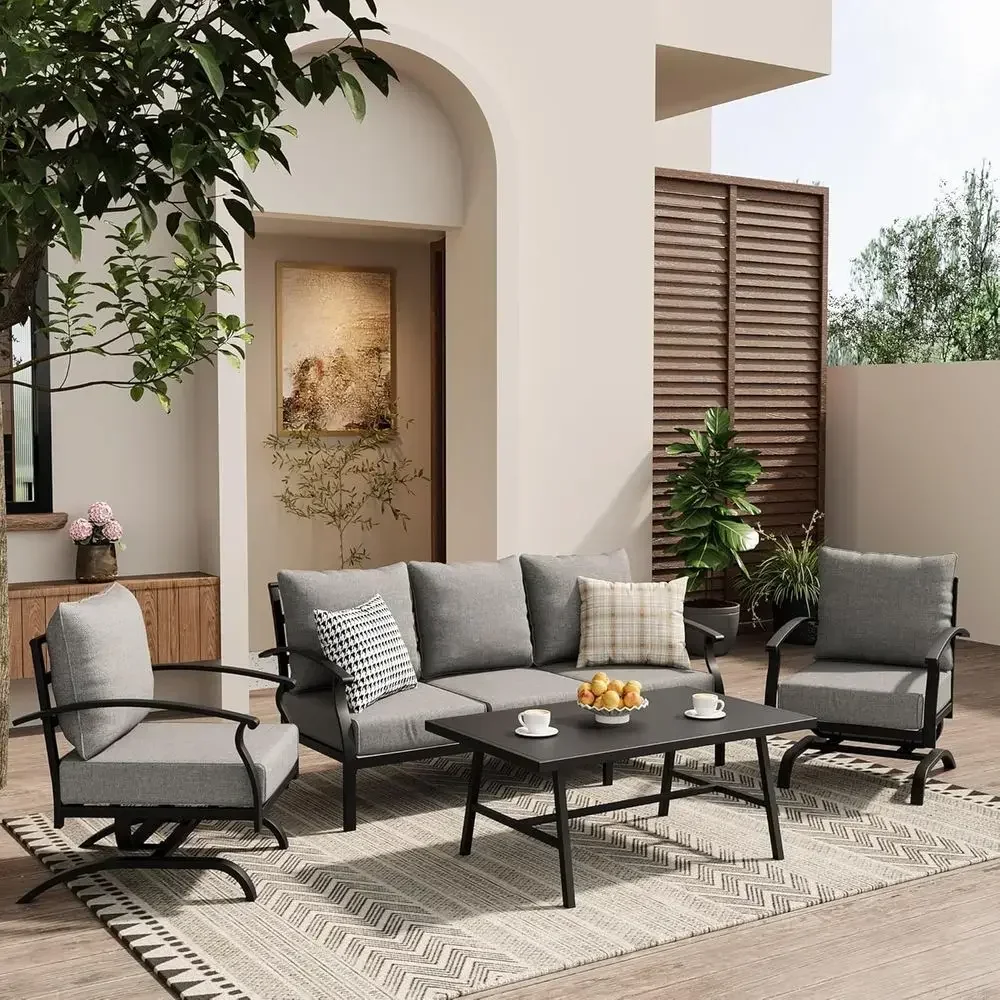 Grey Outdoor Metal Patio Furni - Outdoor Furniture Grey review and price