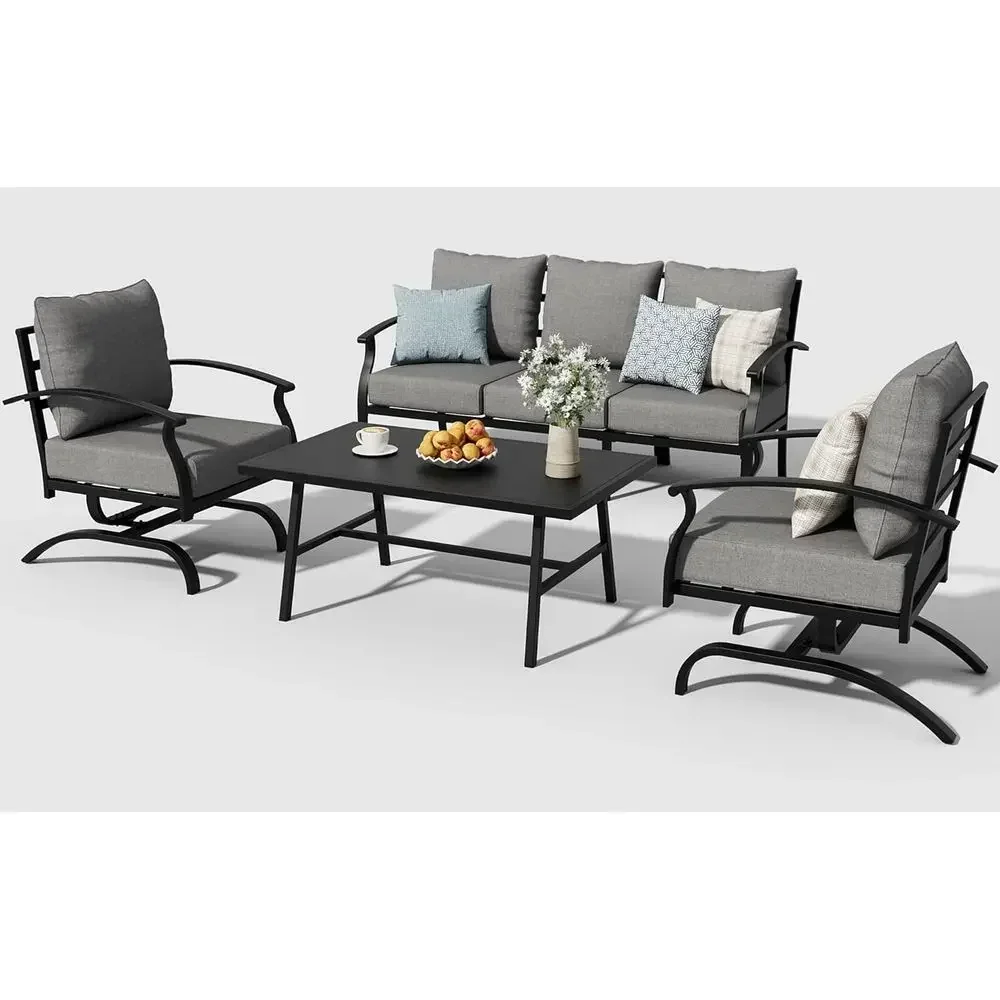 Grey Outdoor Metal Patio Furni - Outdoor Furniture Grey review and price