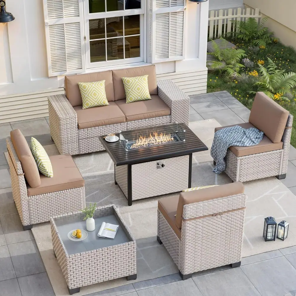 7-Piece Outdoor Patio Furnitur - Outdoor Furniture Fire Pit Set review and price