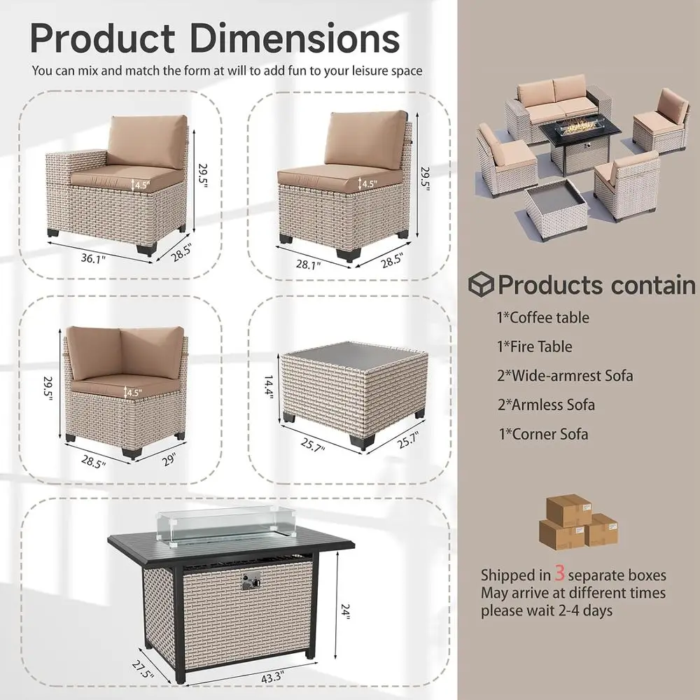 7-Piece Outdoor Patio Furnitur - Outdoor Furniture Fire Pit Set review and price