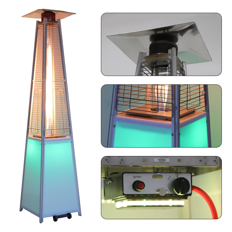 Pyramid-shaped LED Glass Tube  - Patio Heater Standing review and price