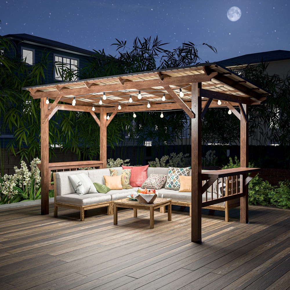 ！@13' X 6.5' Modern Wooden Per - Outdoor Furniture Gazebo review and price