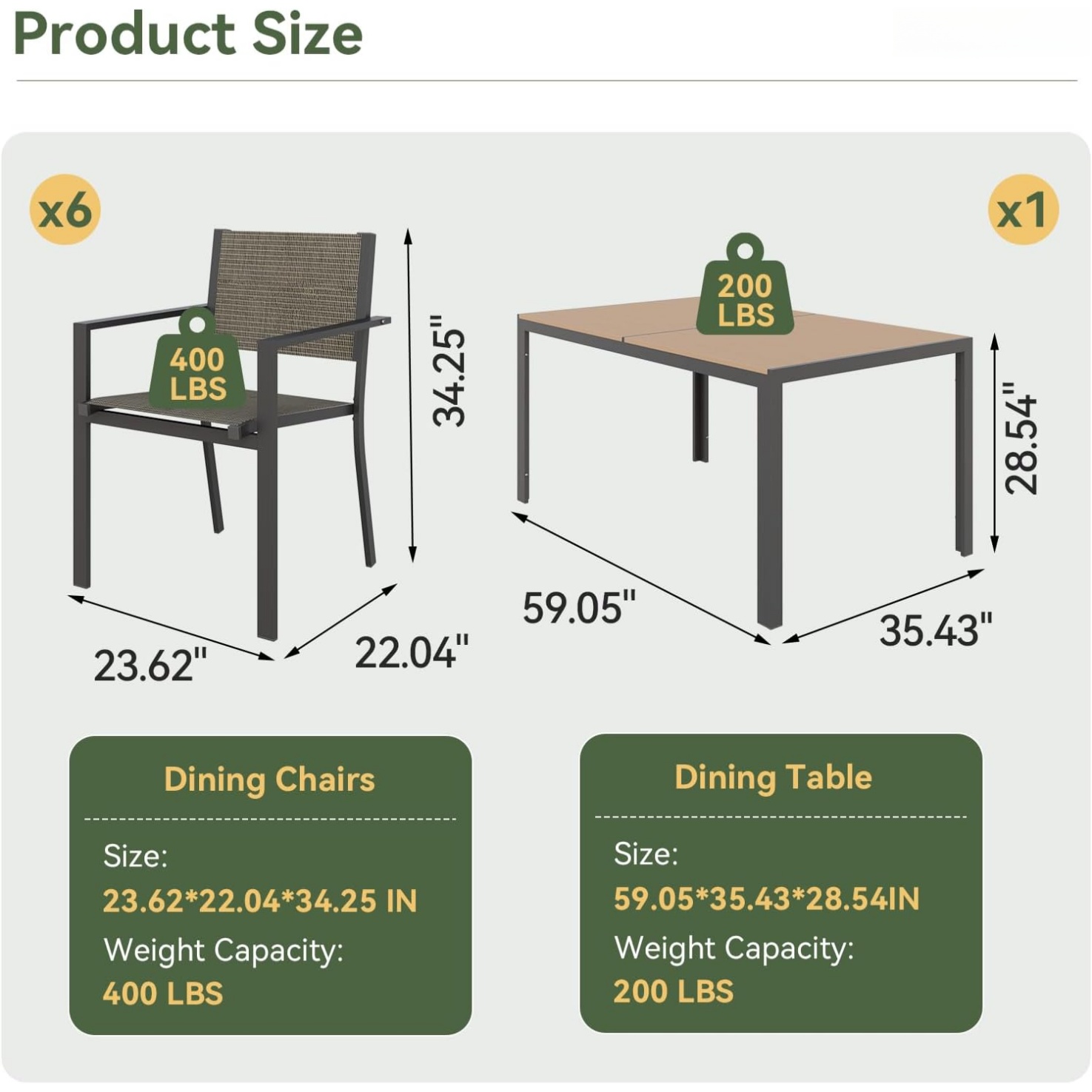 Aoxun 7 Piece Patio Dining Set - Outdoor Furniture Bali review and price