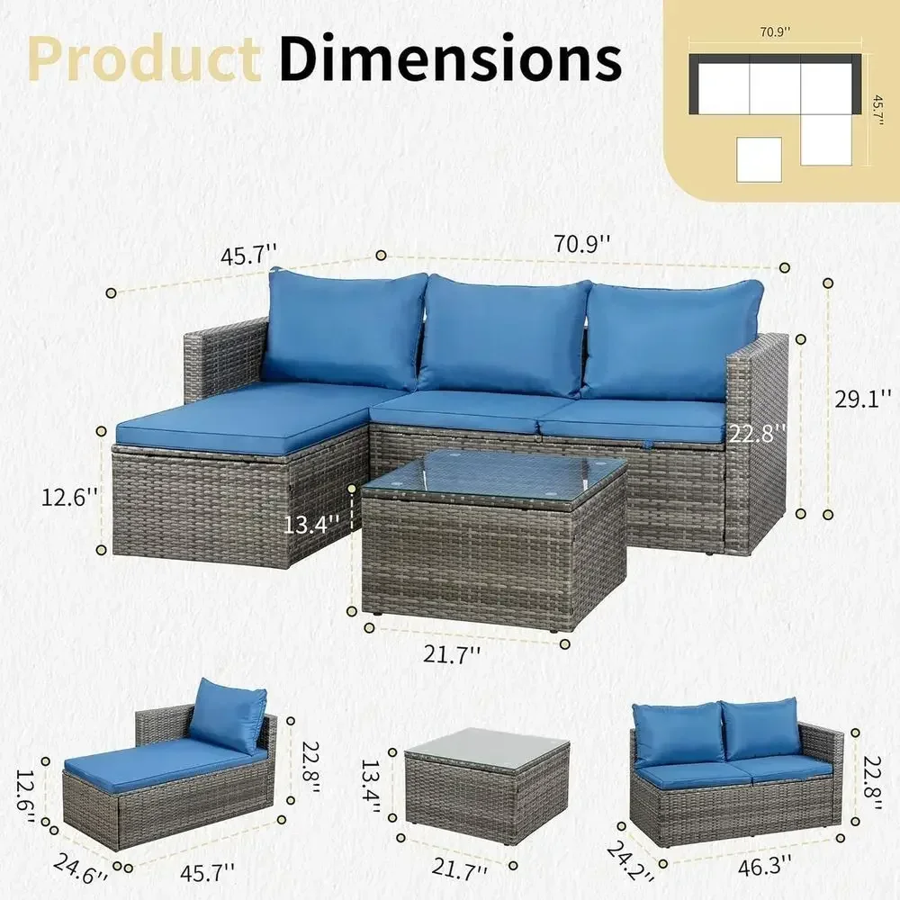 4-Piece Outdoor Wicker Patio F - Outdoor Furniture Fire Pit Set review and price