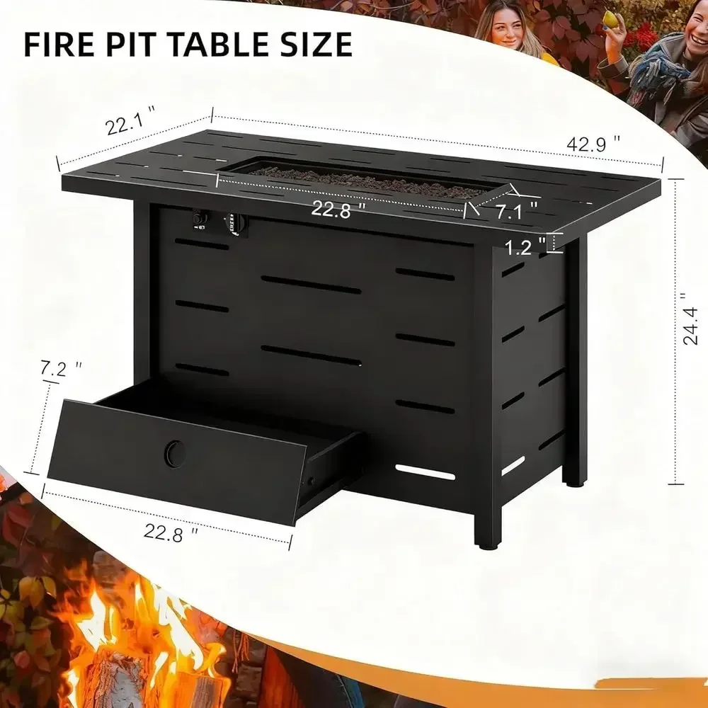 4-Piece Outdoor Wicker Patio F - Outdoor Furniture Fire Pit Set review and price