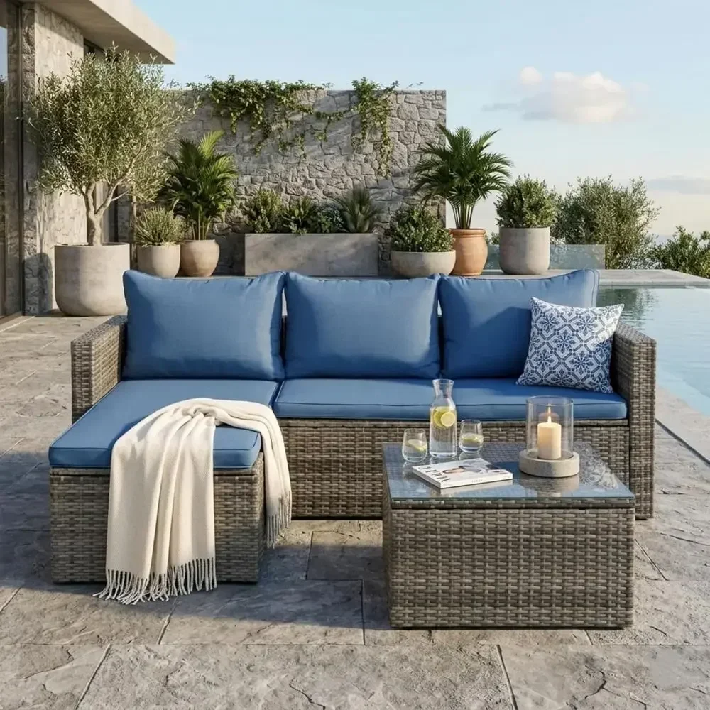 4-Piece Outdoor Wicker Patio F - Outdoor Furniture Fire Pit Set review and price